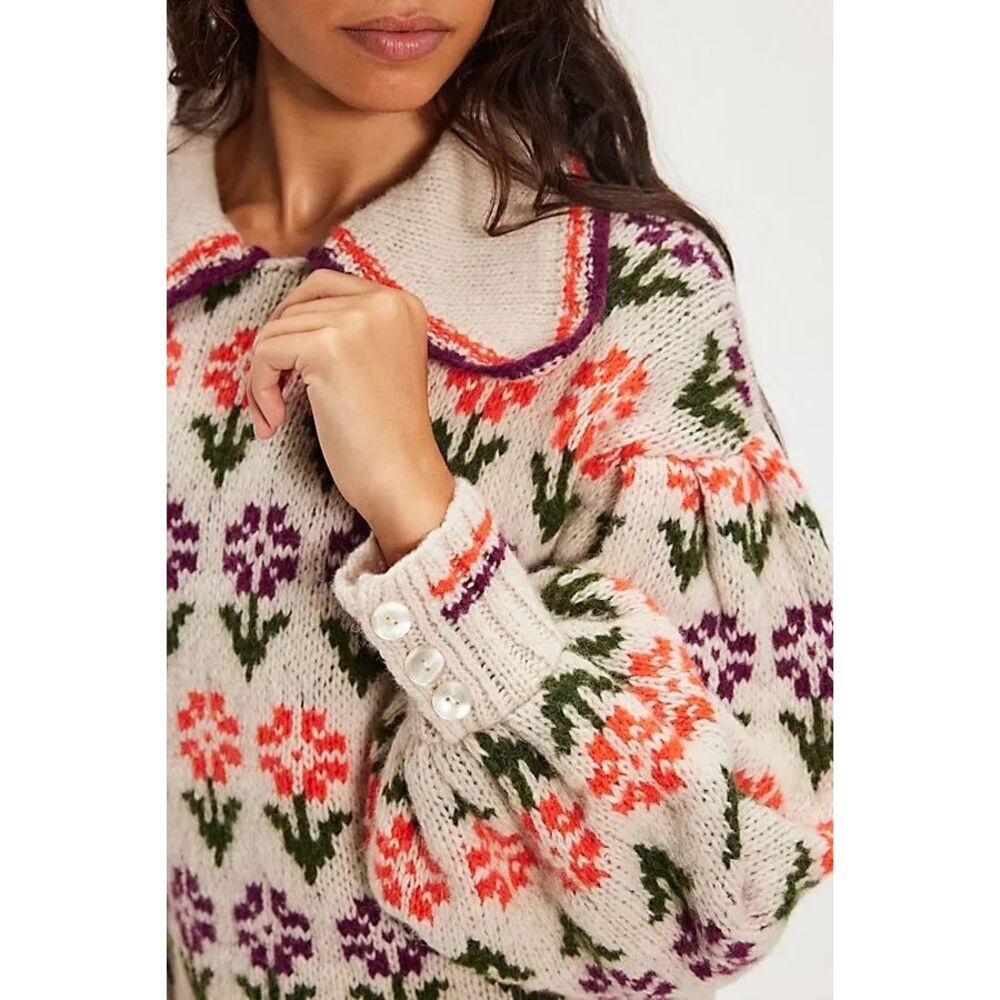 New Free People Frills Softspun Sweater Size Xs - Picture 4 of 11